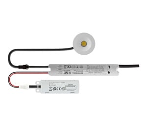 ESP Duceri 3W LED IP20 Open Lens Emergency Downlight with Self Test - Lithium Battery (D6402WH)
