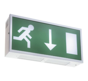 Advanced Escape-LED Metal Box Exit Sign - Addressable - Wall Mount - Arrow Down (ESC-LED/M3/P/ISO)
