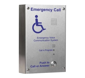 C-TEC Brushed Stainless Steel Type B Disabled Refuge Outstation - Surface Mount (EVC302S)