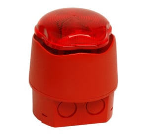 Vimpex Banshee EXCEL LITE Conventional Sounder LED Beacon - Red Body, Red Lens, Deep Base IP66 (958CHL1001)