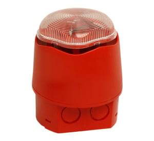 Vimpex Banshee EXCEL LITE Conventional Sounder LED Beacon - Red Body, Clear Lens, Deep Base IP66 (958CHL1101)