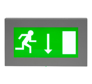Advanced Exi-LED Exit Sign - Addressable - Wall Mount - Arrow Down - White (ELED/M3/P)