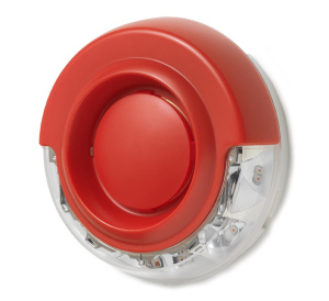 Siemens FDS226-RW Cerberus PRO Wall Sounder Beacon (Red Housing, White LED) (No Base) (S54364-F6-A1)