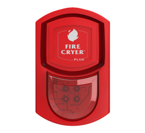 Vimpex Fire-Cryer Plus Voice Sounder Beacon - Red Body, Red Beacon, Shallow Base (FC3/A/R/R/S)