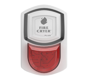 Vimpex Fire-Cryer Plus Voice Sounder Beacon - White Body, Red Beacon, Deep Base IP66 (FC3/A/W/R/D)