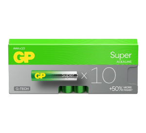 GP Super G-Tech AAA Alkaline Batteries | 10-Year Anti-Leak