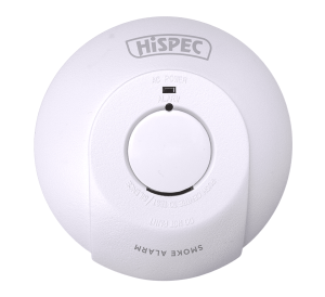 Hispec Mains Powered Fast Fix Optical Smoke Alarm with 9v Back-Up Battery (HSSA/PE/FF)