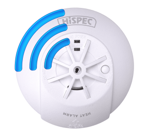 Hispec RF Pro Mains Powered Radio-Interlink Heat Alarm with Rechargeable Back-Up Battery