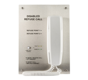 Cameo Orbital RS2 2-Line Disabled Refuge Control Panel c/w Batteries, Flush Mount - Radial Wired (ORB/R/RS2F)