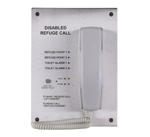 Cameo Orbital RS2-TA 2-Line Disabled Refuge & Toilet Alarm Control Panel c/w Batteries, Flush Mount - Radial Wired (ORB/R/RS2F/TA)