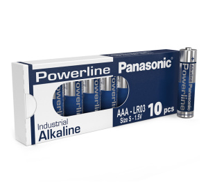 Panasonic Powerline AAA Industrial Alkaline Batteries (Pack of 10) (LR03AD)