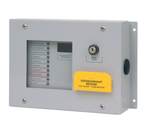 Kentec Sigma Si - 10 LED Weatherproof Extinguishant Status Unit c/w Manual Release & Mode Select Keyswitch (W911113W8)