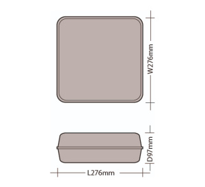 BLE WHIRLOW 14W IP65 Square Emergency Amenity Light - White Base (EL-120901-WH-M3)