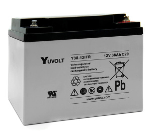 Yuasa Yuvolt 12v 38Ah Sealed Lead Acid Battery - Flame Retardant (Y38-12FR)