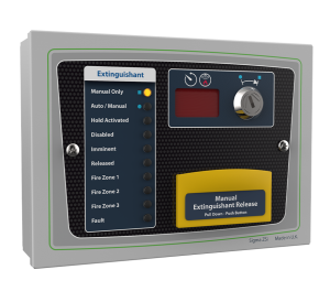 Kentec Sigma ZSi - 10 LED Extinguishant Status Unit c/w Manual Release & Mode Select Keyswitch (K921113M8)