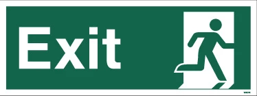 Cartello Fotoluminescente “Fire Exit – Man Running Left” – Adesivo In Vinile 300x100 Mm – Segnaletica Di Sicurezza Antincendio